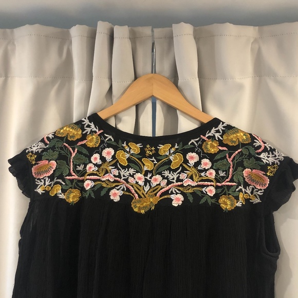 SEEN WORN KEPT Anthropologie Embroidered Bethany Blouse Top - Picture 4 of 7